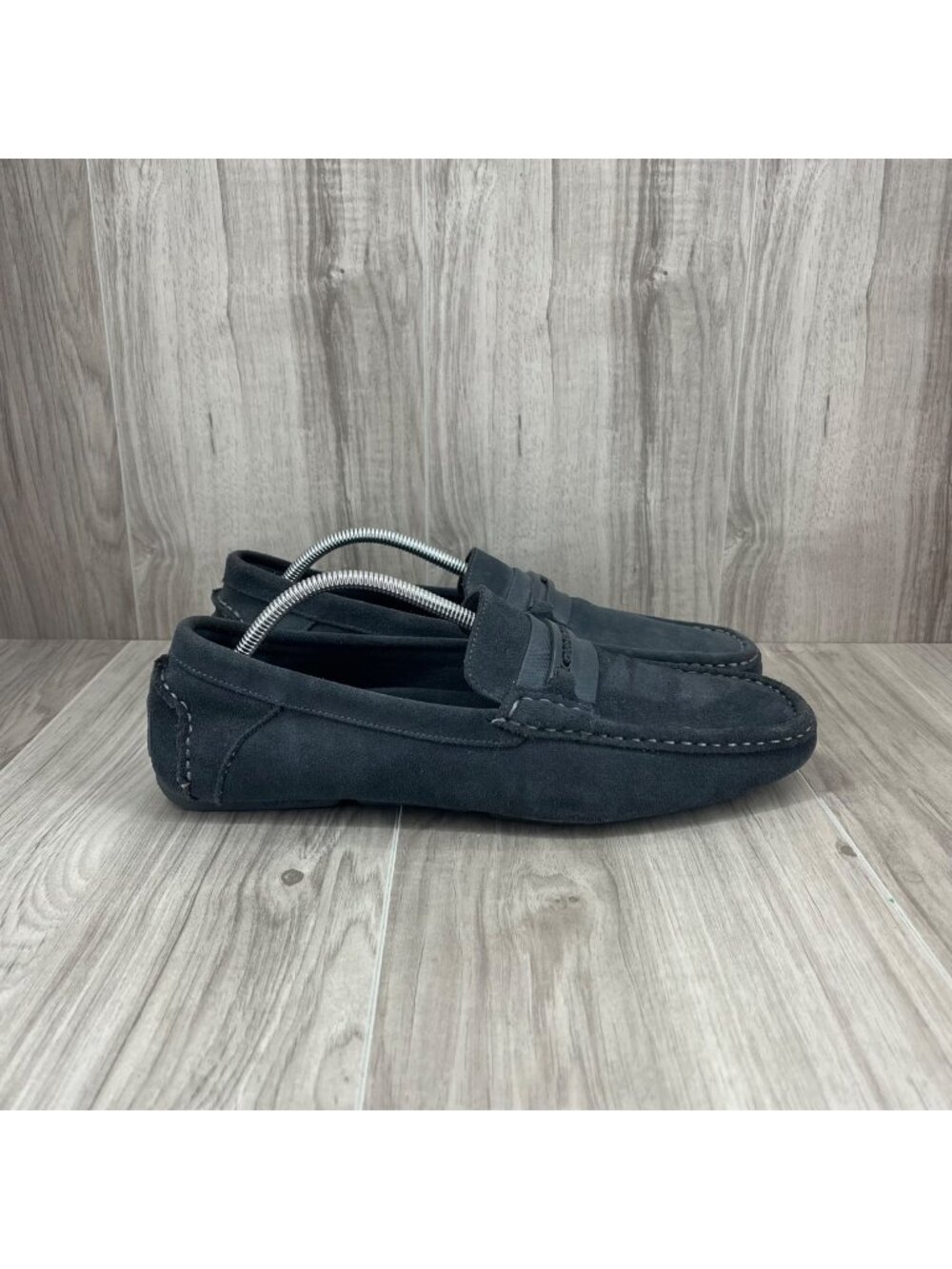 Clavin Klein Driving Loafers Mens 11 Gray Suede Slip On Shoes